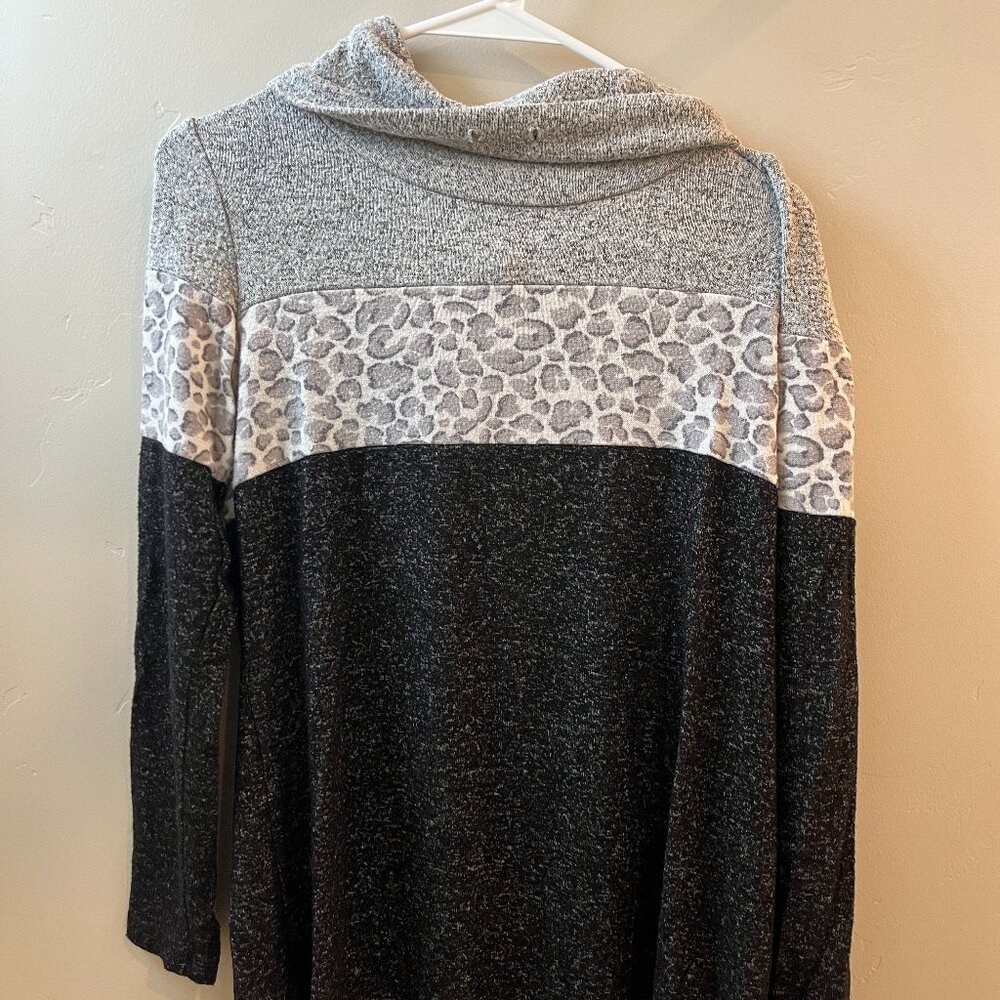 Black and Gray Mock Sweater